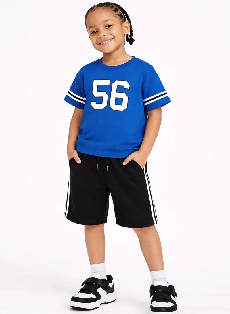 Victor And Jane  Boys California 56 Jersey T-Shirt & Black Shorts Set for Men | Best Price UAE